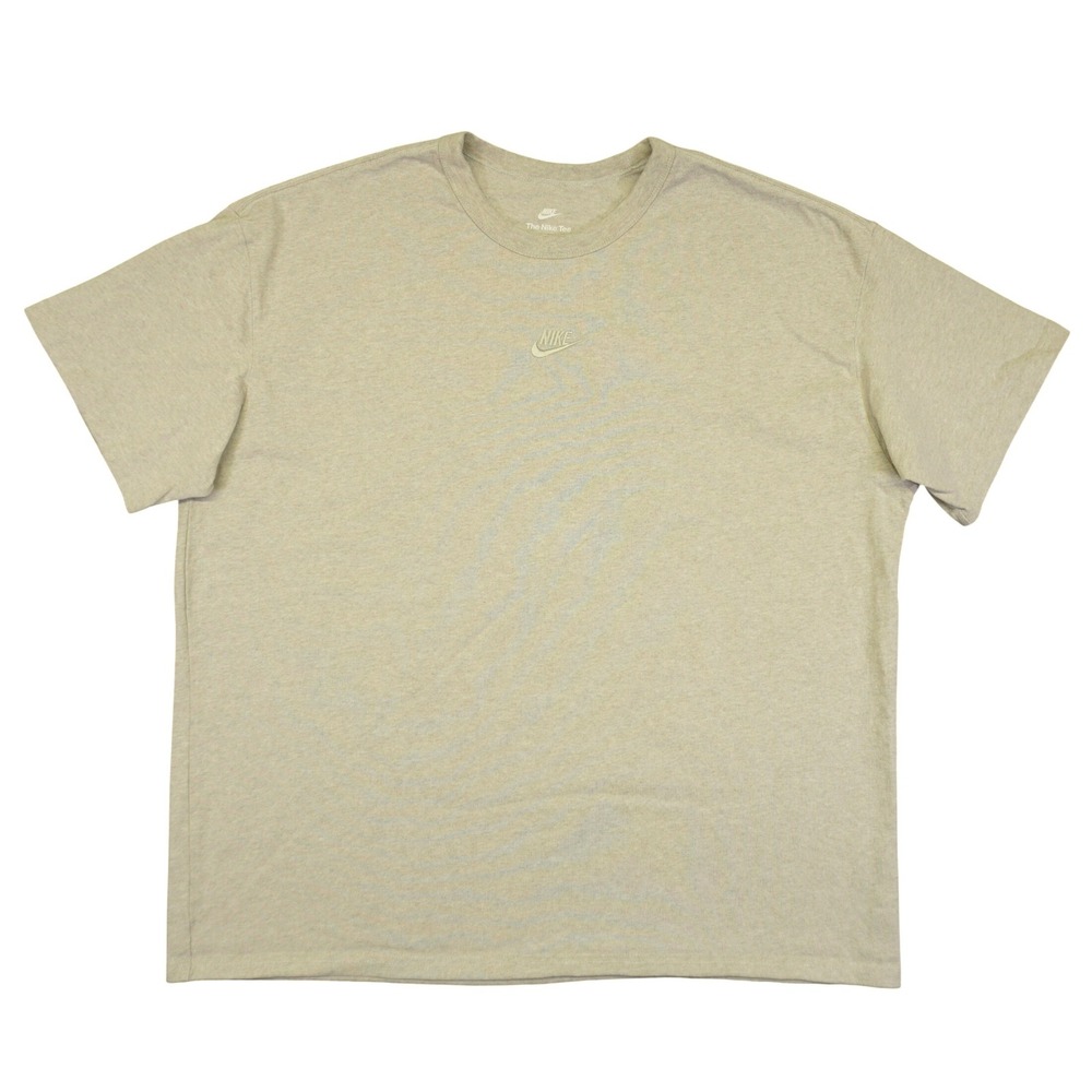 Nike Premium Essential Shirt Center Swoosh Mens XXL Tan Light Bone Loose Fit